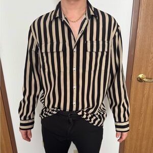 Brown and black long sleeve shirt